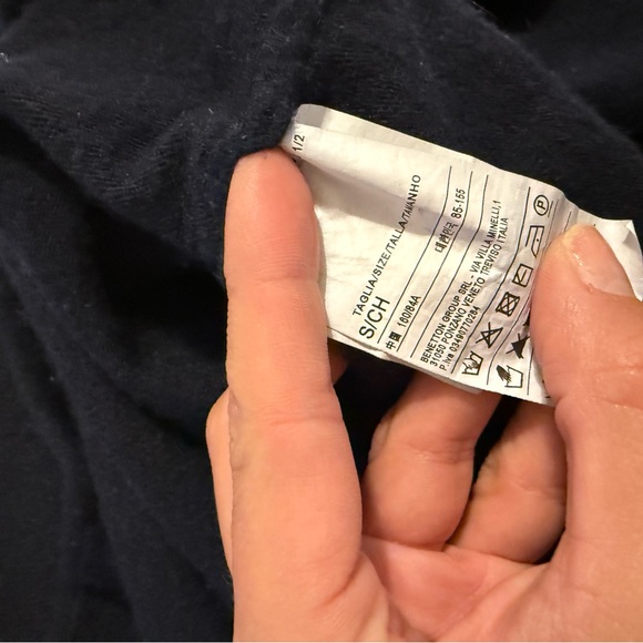 United Colors Of Benetton Navy Crewneck Hoodie Sweater - Picture 3 of 3